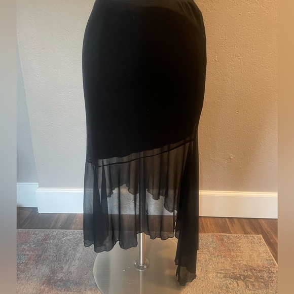 Black High Low Sheer skirt by Trixxi - Picture 2 of 3